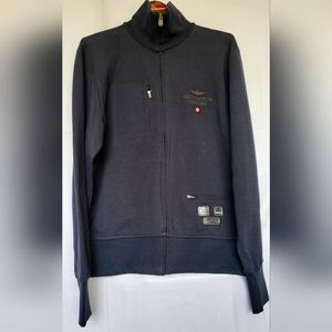 NWOT Aeronautica Militare Men's Sweatshirt Jacket, Size L Navy Grayish
